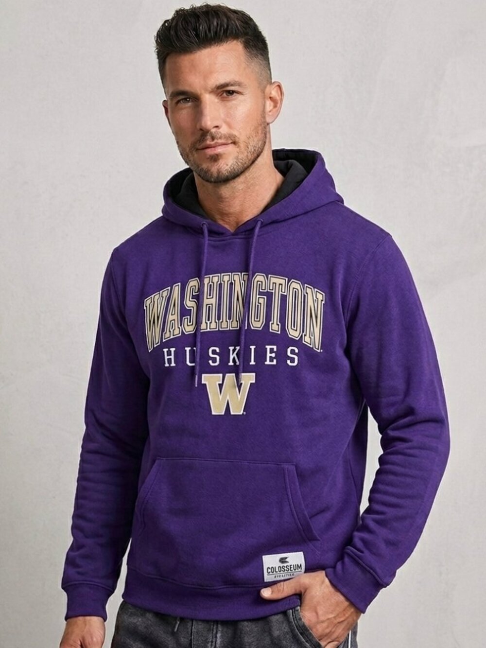 Colosseum Sweatshirt Medium Washington Huskies Purple Pullover Hoodie University